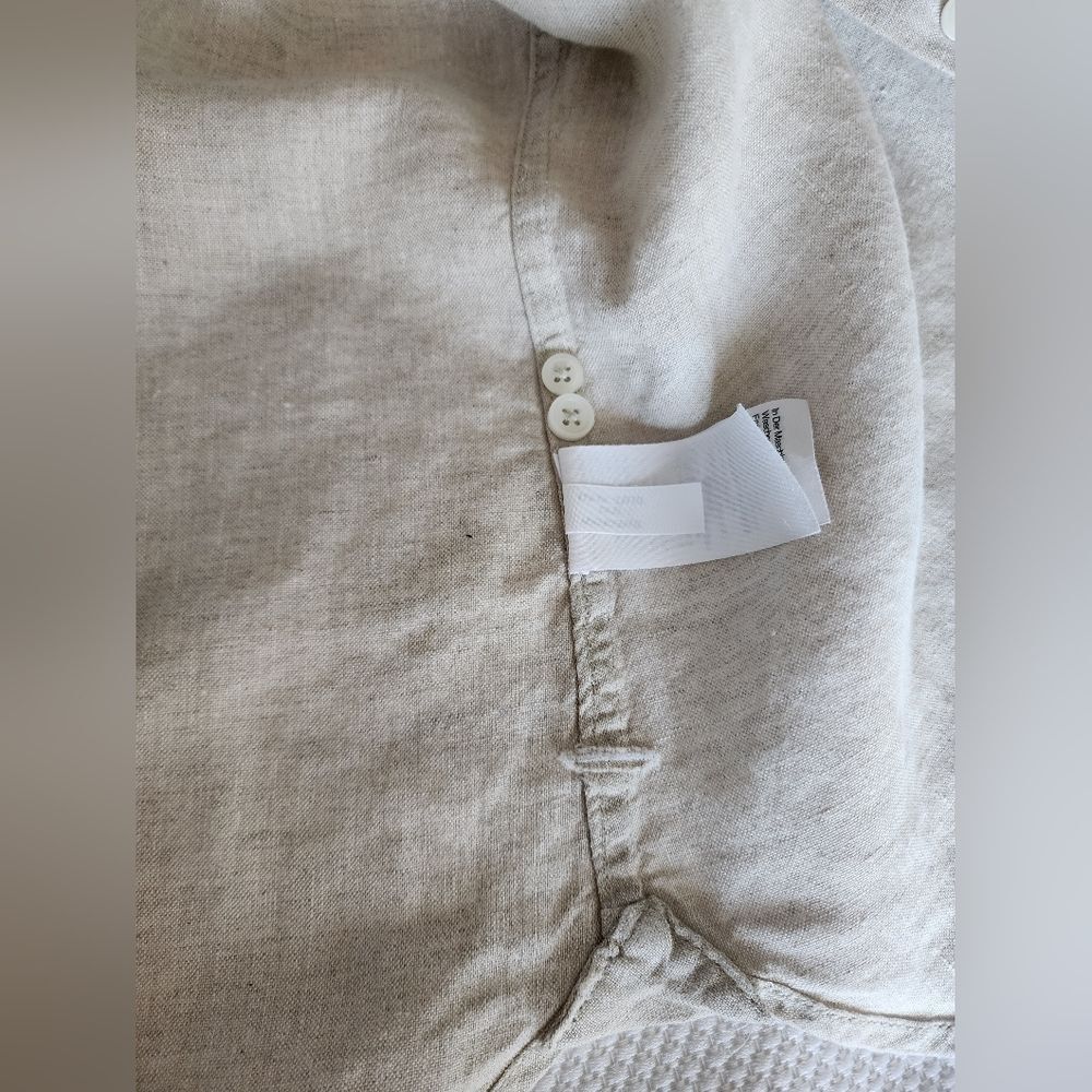 J. Crew Baird McNutt Light Tan Button Down Linen  Shirt - Picture 9 of 11